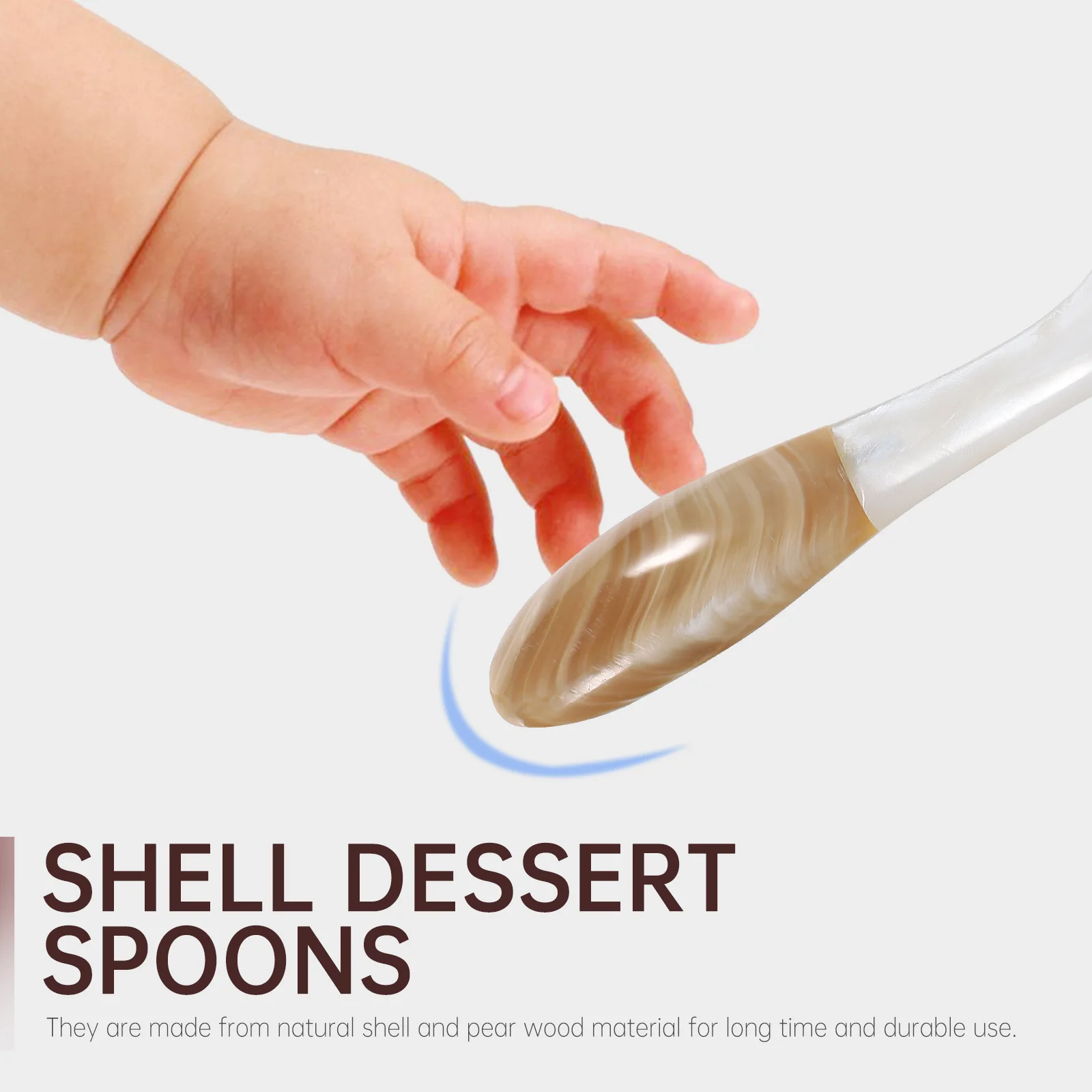 

2 Pcs Coffee Spoon Dessert Shell Spoon Mixing Stirring Scoop for Tea Pot Ice Cream Cake Gift Soup Spoons