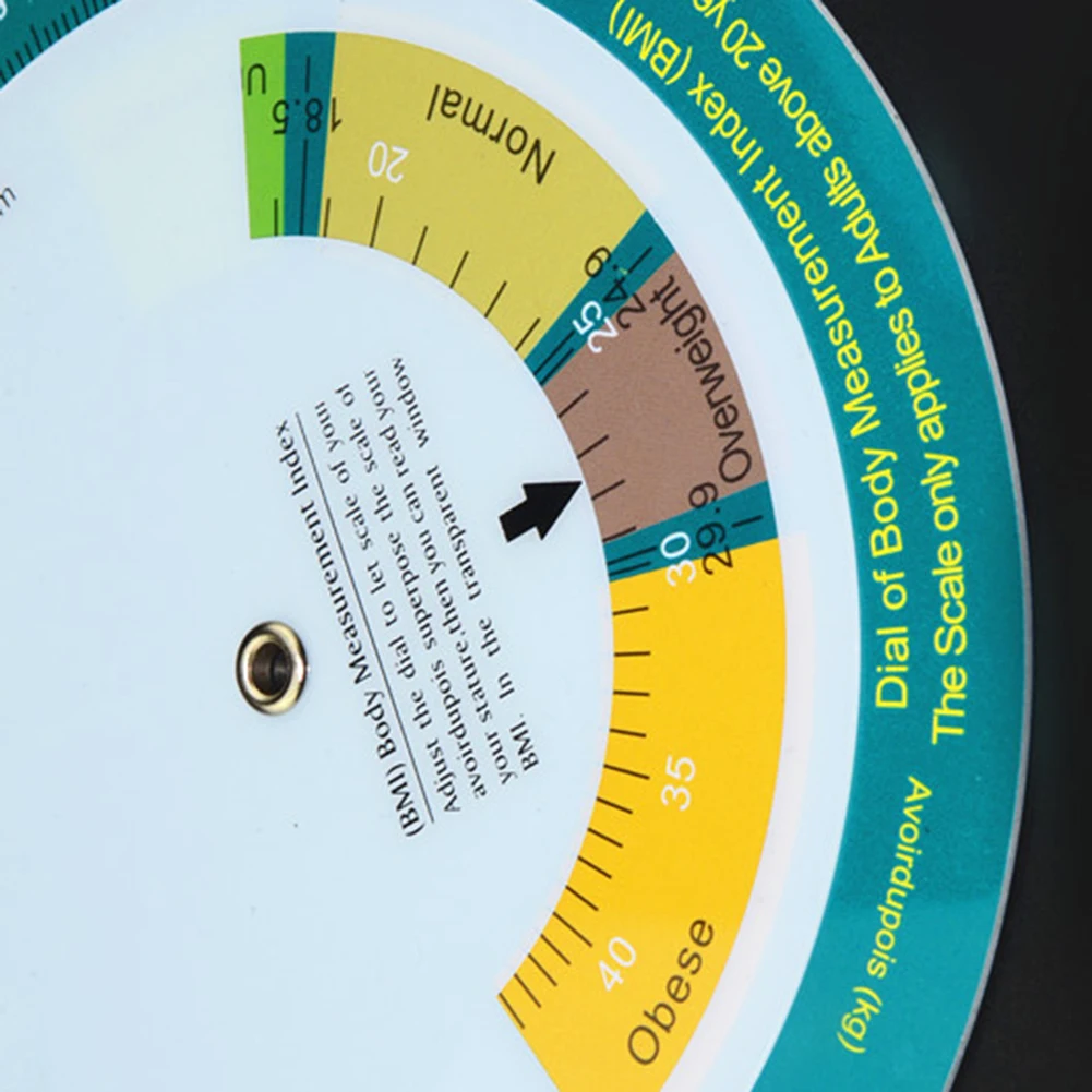 BMI Turntable Wall-Mounted For Dial Chart for Body Mass Index Calculation Height and Weight Reference Tool 15 cm 6 inch