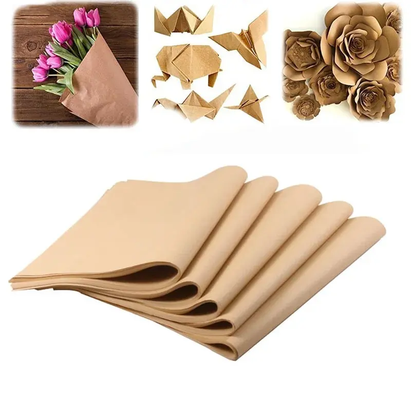 20pcs Retro Newspaper Kraft Tissue Paper Flower Bouquet Gift Wrapping DIY Handmade Flowers Gifts Packaging Material