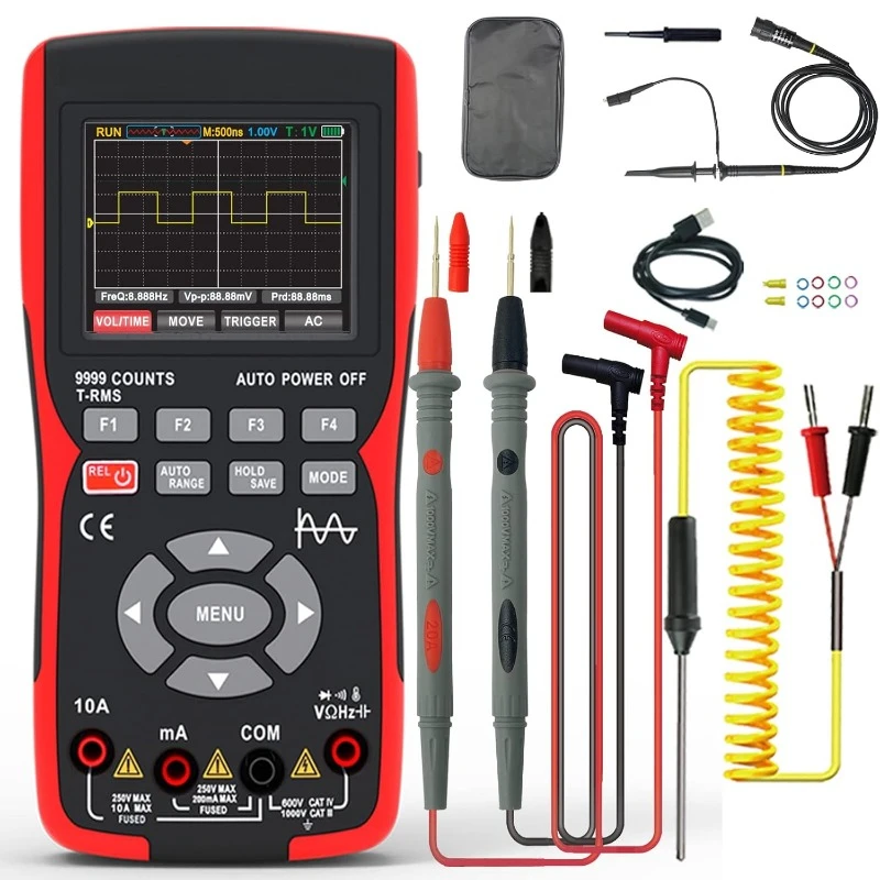 

ZT-702S 2-in-1 Oscilloscope Multimeter with 2.8 Inch IPS Display,9999 Counts, Single Channel 10MHZ Bandwidth