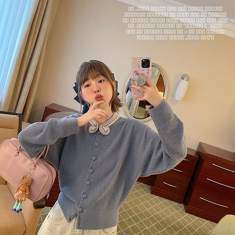 

Вязаный шерстяной свитер VIMAS в стиле 50-х годов с отложным воротником, модный ретро-дизайн, для повседневной носки, женский свитер