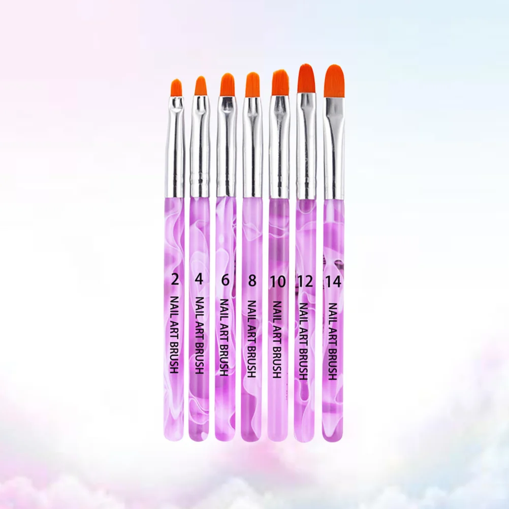 

7Pcs Nail Art Brush Set Uv Gel Nail Painting Pen French 3D Detail Drawing Brush Tips Builder for Home Salon Use