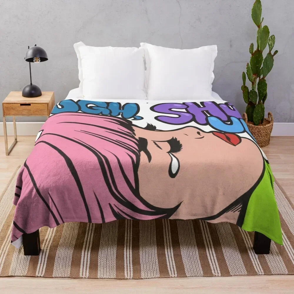 

Ugh, Shut Up! Crying Comic Girl Throw Blanket Cozy Sofa Blanket for TV Watching Napping