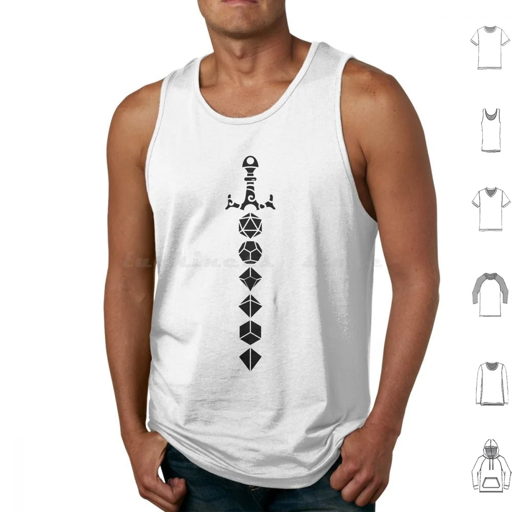 Polyhedral Dice Set Sword Dice Collector Tank Tops Vest Sleeveless And Dnd D And D D D Pathfinder Vox Master Dm Game Master