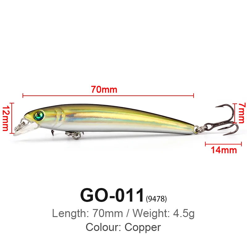 High Quality 70mm 4.5g Wobbler Hard Artificail Bait Trout Bluegill Fishing Lure Slow Sinking quality professional Jerkbait Minno