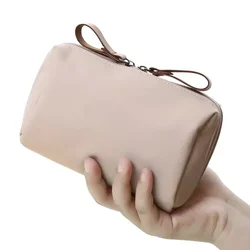 Korean Style Solid Color Cosmetic Bag Portable Makeup Organizer Toiletry Bag Women Waterproof Cosmetic Case