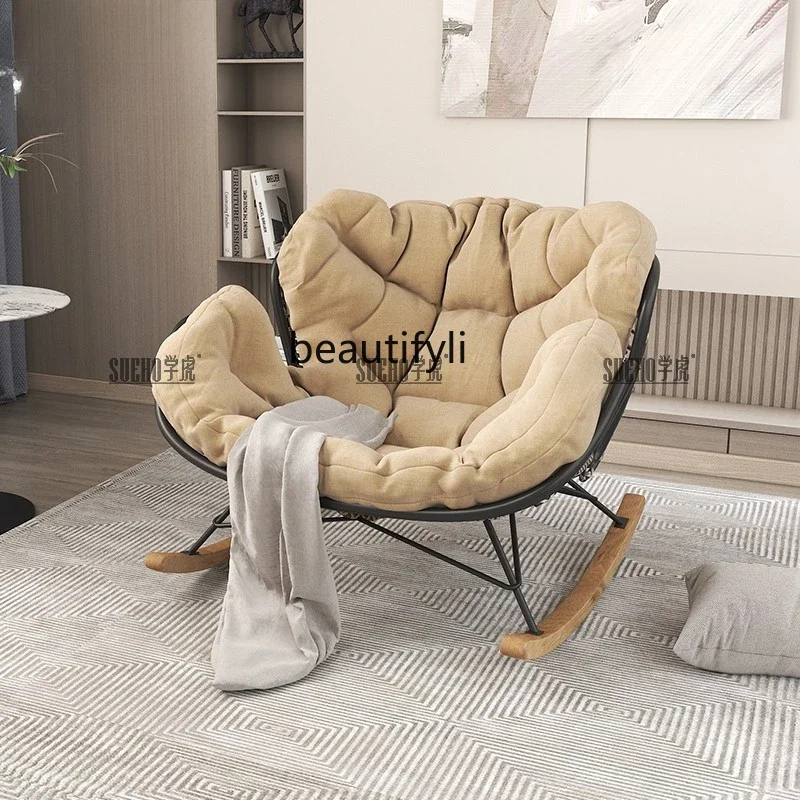 

Nordic rocking chair light luxury lazy household single sofa chair balcony casual single chair