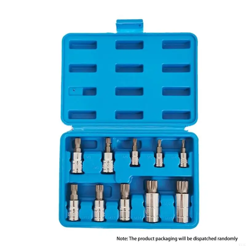 Adattatore socket WXTC 10pcs a 12 punti Triple quadrato SPINE SET PER AUTO