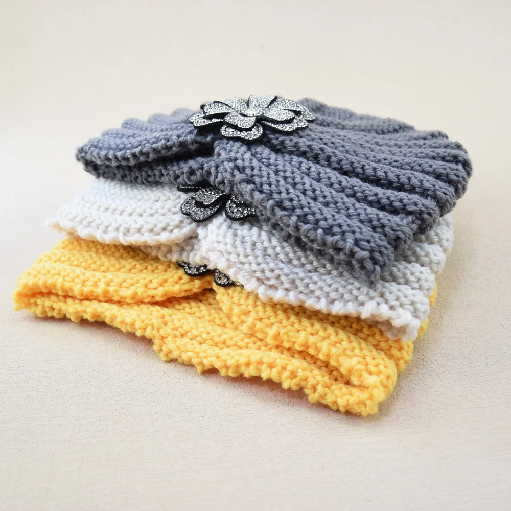 Chapeau Turban tricoté pour femmes, Bonnet Floral, chapeau enveloppé croisé, bohème musulman, casquettes Turbante chaudes pour l'hiver et l'automne, accessoires pour cheveux