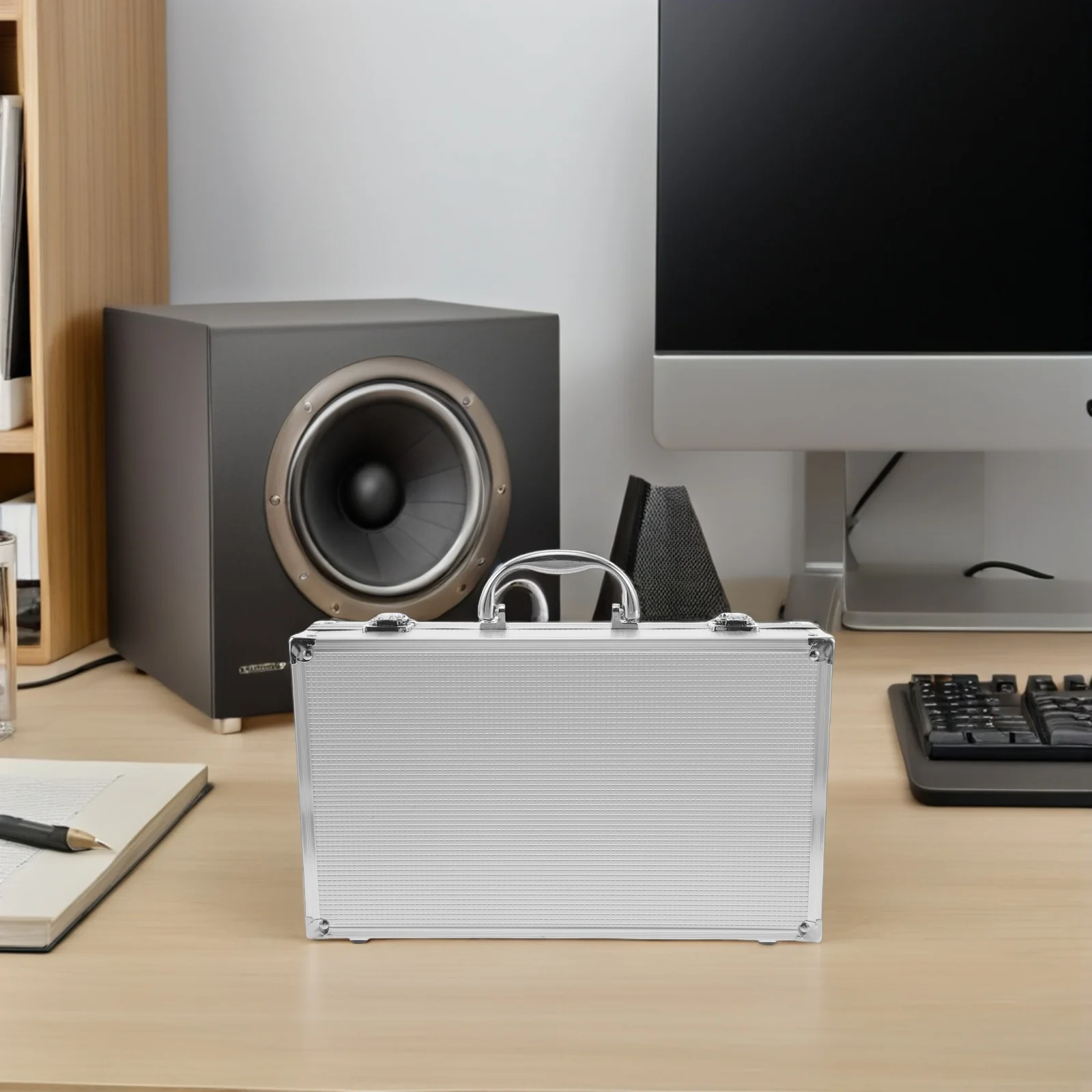 

2pcs 2-Slot Wireless Microphone Storage Aluminum Alloy Carry Case For Outdoor Ktv Portable Hard Mic Case Travel Equipment Box