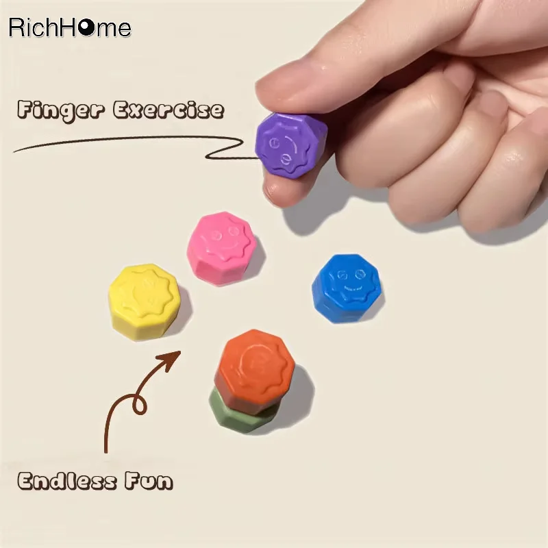 12pcs/set Grab Stones Upgraded Korea Traditional Play Game Gonggi Jack Stone Pebbles Set Exercise Colorful Fun Stress Relief Toy