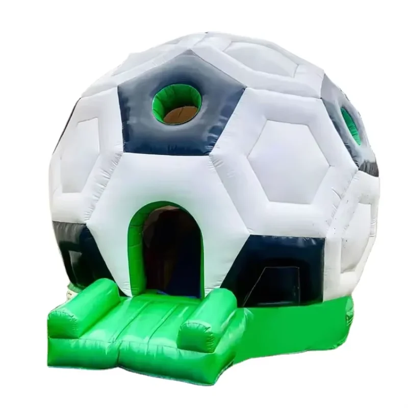 Inflatable Soccer Football Bouncy Castle Balls Bounce House With Ball Pit Pastel Color for Kids