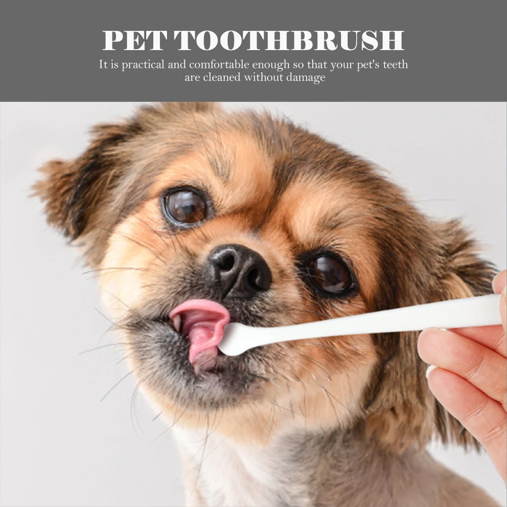 

4pcs Pet Toothbrush Cat Dog Small Head Soft Bristle TPE Portable Dental Care Green White al Health Tool Pet Supplies
