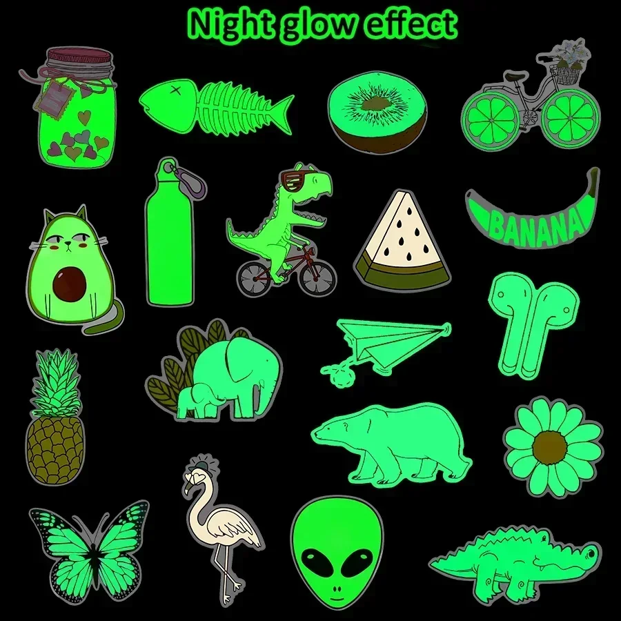 20 PCS Glow in the Dark Kawaii Stickers for Children Girl Cute Neon Waterproof Vinyl Sticker for Bike Car Laptop Sticker Pack