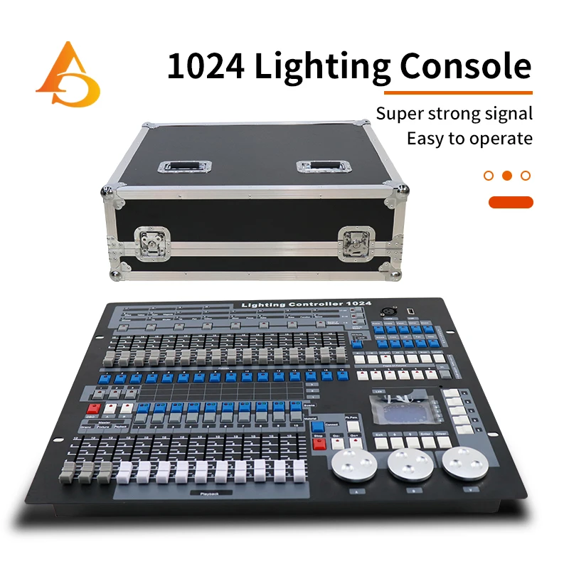 dmx 1024 console com flight case dj disco controller lampada do farol movel laser serie lampada stage l ighting console equipamentos 01