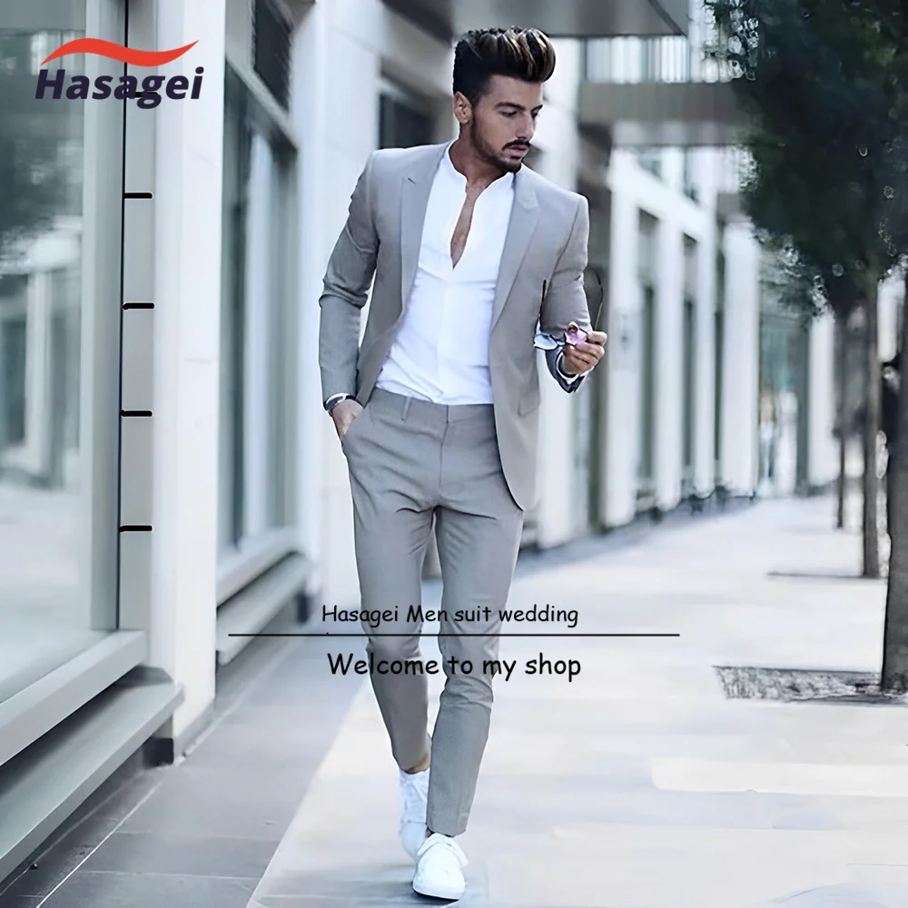 

Business Men Suit For Wedding Party Tuxedos Slim Fit Peak Lapel Pink Suits Male(Jacket+Pants)