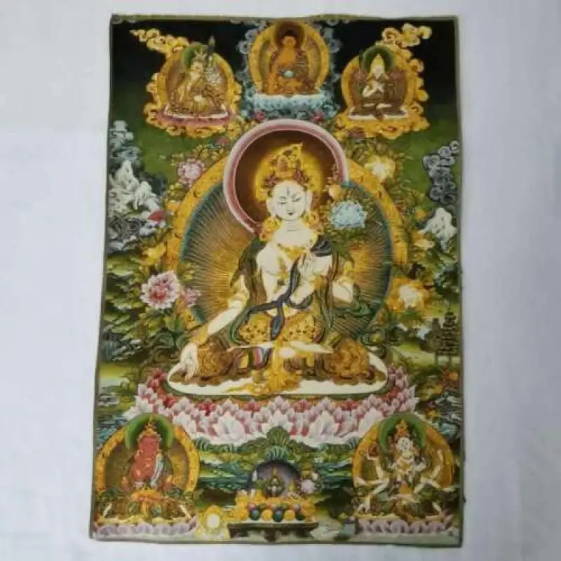 

Тибетская тибетская ткань, шелк, Белая Тара, спирит, планка