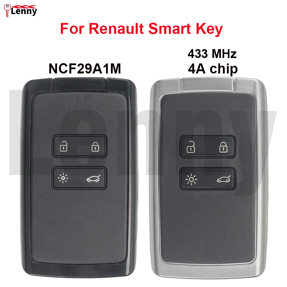 Lenny  Car Smart Key Card 433.92MHz NCF29A1M 4A Chip Keyless Go For Renault Megane4 Talisman Espace5 Kadjar Zoe2 Auto Remote Fob
