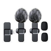 K10 Wireless Lavalier Microphone Portable Audio Video Recording Mini Mic for iPhone Android Live Broadcast Gaming Phone Mic