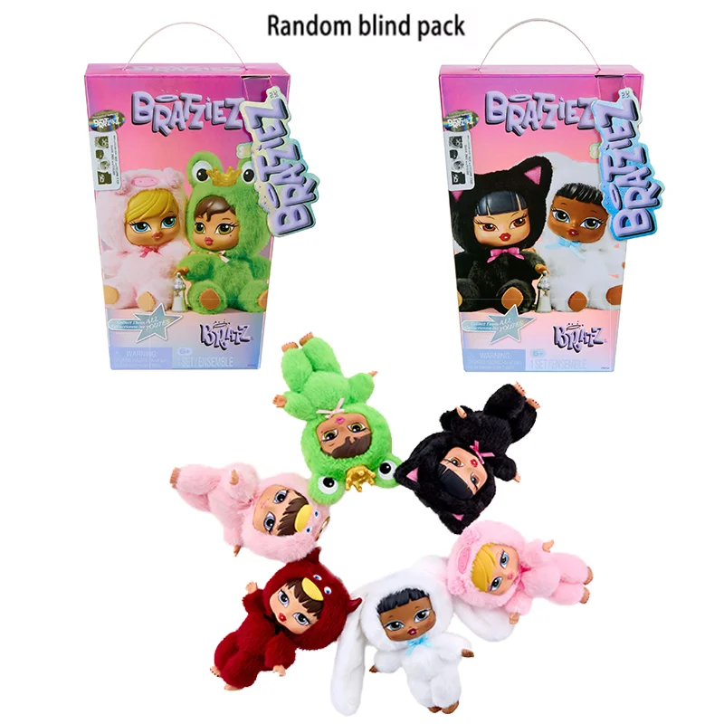 Original Bratz Bratziez Iconz Series Blind Box Llavero 8 Pulgadas Muñeca en Disfraz de Animal Clip para Labios Biberón Coleccionable Juguete de Regalo para Niños