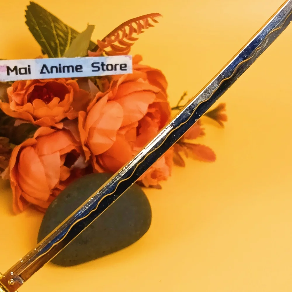 6 بوصة معدنية رورونوا زورو كاتانا أنيمي زورو نينجا سكين الأصلي صابر الحجم الحقيقي اليابانية كاتانا السيف الصلب لعبة غير حادة هدية