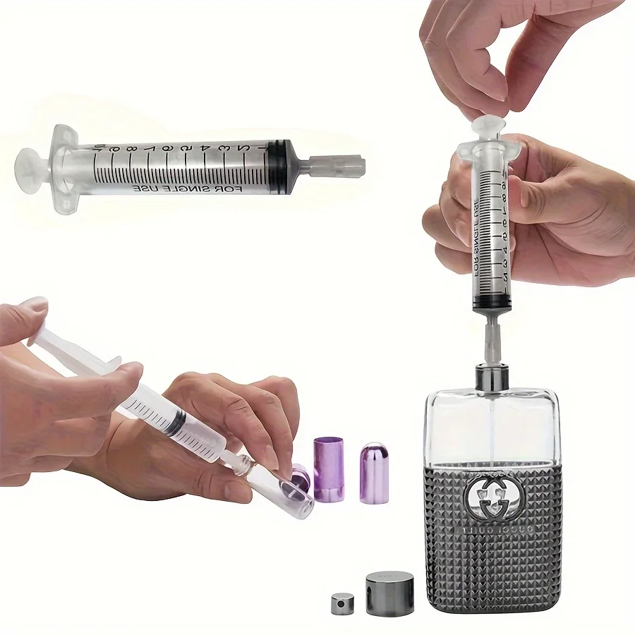 Perfume Syringe for Quantitative 20pcs 0.34oz Plastic Distribution of Refillable Bottles, Cosmetic Pump Syringe Tool