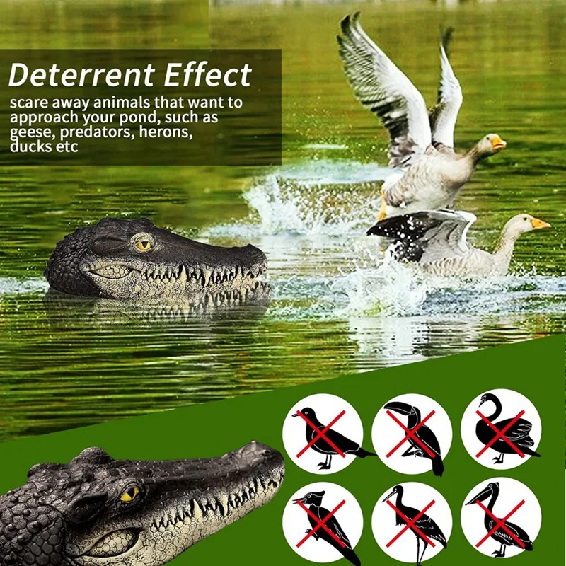 Top!-Floating Alligator Head,Alligator Head Decoy For Pool,Alligator Head For Swimming Pool And Pond,Deterrent Ducks