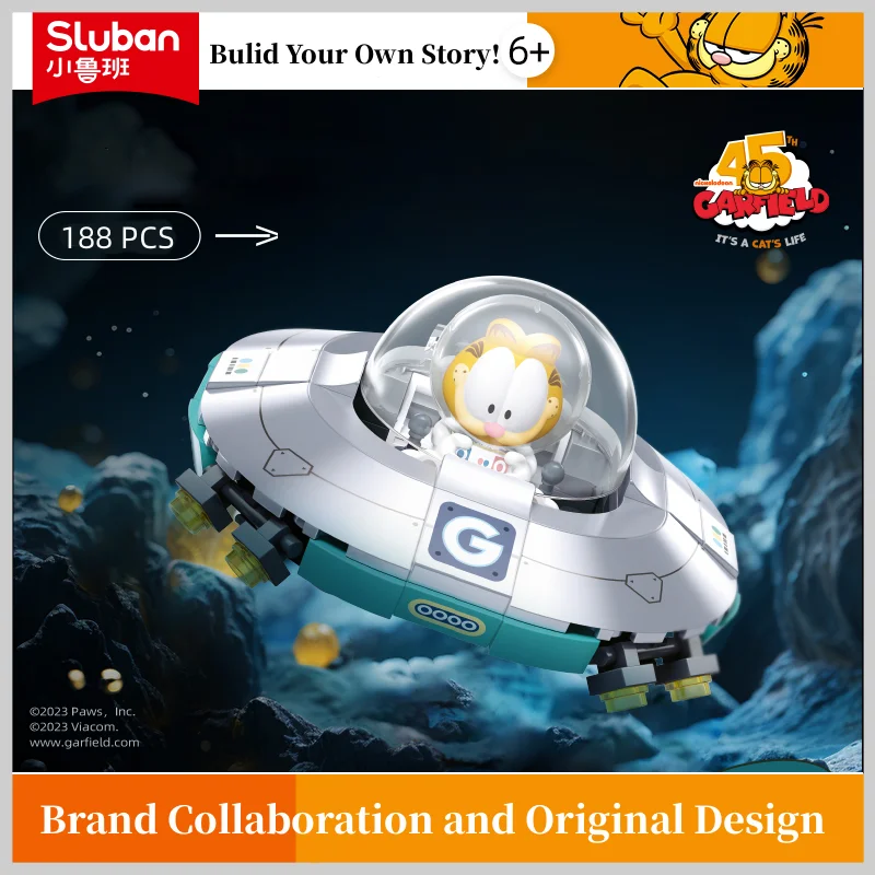 Sluban Building Block Toys Designer Toy Anime Movies Series B1223 Fat Cat Flying Saucer 188PCS Compatible With Leading Brands