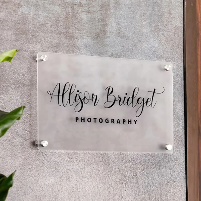 Custom Acrylic Business Sign UV Printed Logo Perspex Plate Beauty Salon Nails Studio Wall Aesthetic Decor Office Backdrop Plaque
