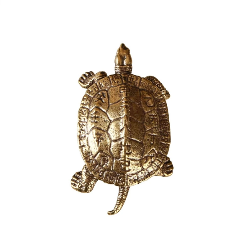 

Vintage Chinese Longevity Turtle Brass Miniature Figurines Metal Lucky Fortune Animal Statue Tea Pet Ornament Home Decor