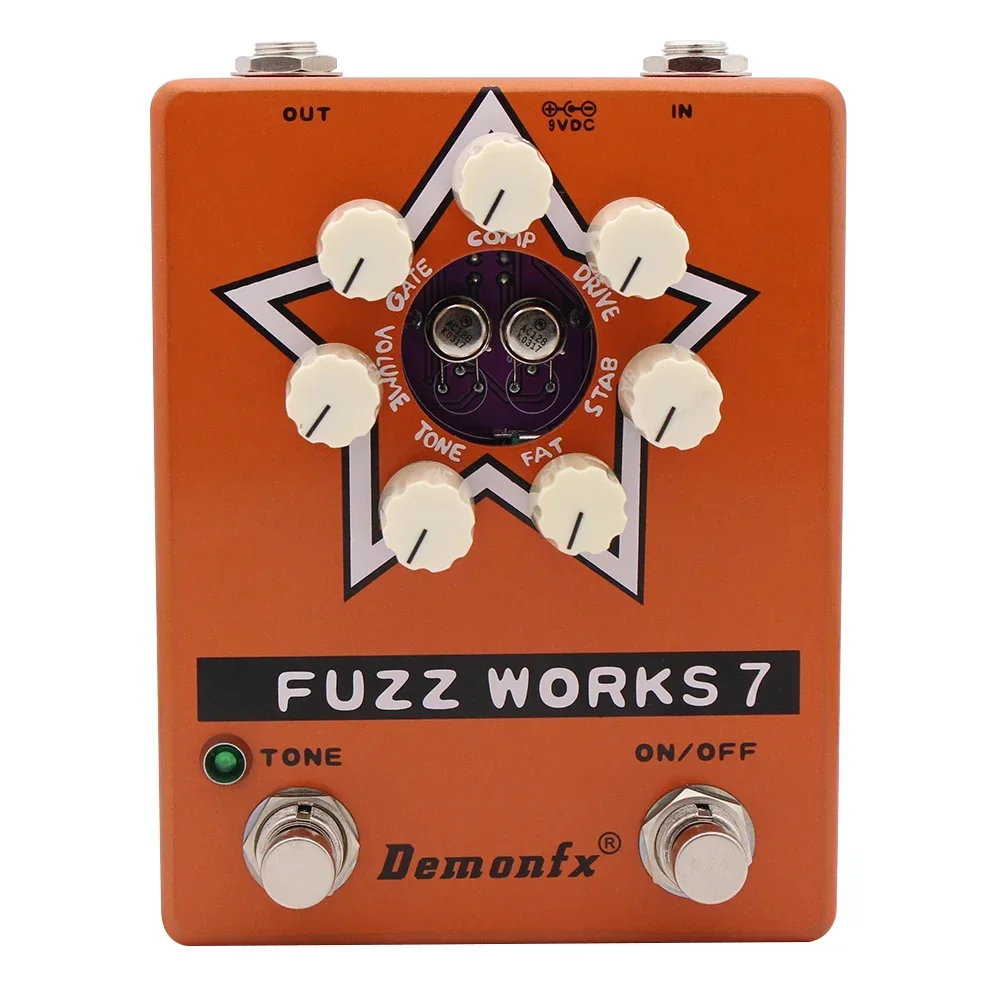 fuzz-works-7-pedale-effetto-fuzz-per-basso-con-selettore-di-tono-a-9-modalita-basato-su-fuzz-factory-7-stompbox-per-distorsione-chitarra-e-basso-demonfx