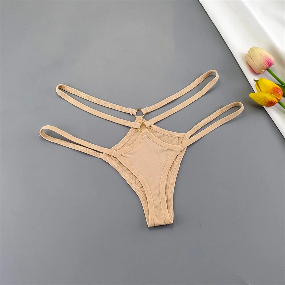 3 قطعة حزام مزدوج القطن ثونغ النساء حجم كبير الملابس الداخلية مثير منخفضة الخصر السيدات Soild سلسلة سراويل #2
