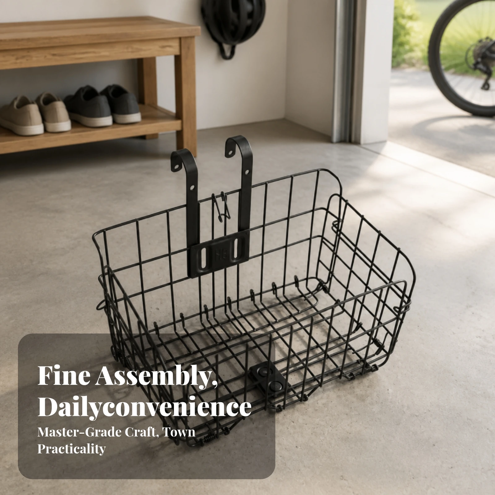 Folding Bike Basket Foldable Collapsible Bike Basket Rear Heavy-Duty for Commuters, Grocery Shopping, Daily Commuting