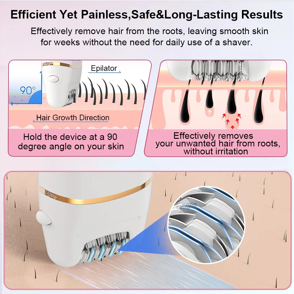 ماكينة حلاقة كهربائية للنساء تحت الإبط والساقين ماكينة تشذيب الجسم للسيدات IPX7 ماكينة حلاقة مقاومة للماء مزيل شعر لا تشوبه شائبة وغير مؤلم