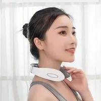 2024 New Electric Pulse Back And Neck Massager Far Heating Relief Health Care Muscle Relaxation Tool