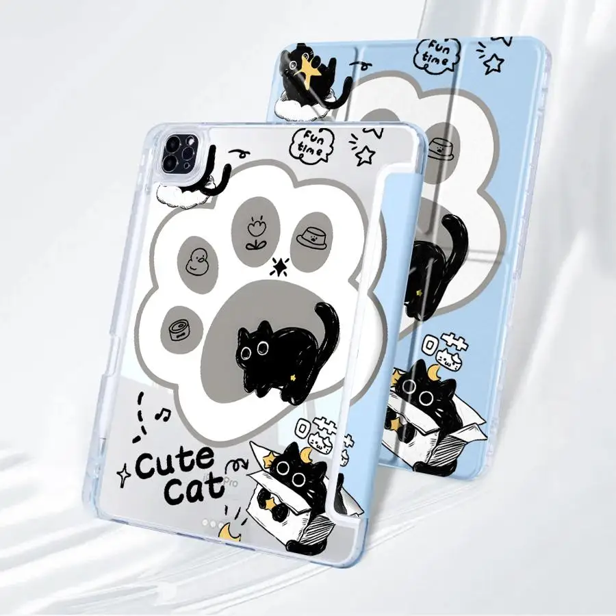 

Чехол для планшета iPad Pro 11-го, 10-го, 9-го, 8-го, 7-го поколений, 12.9 дюймов Pro 2025, Air 4, 5, M3, M2, 1, 2, M4, 11 дюймов, Mini 6, 7, Y-Fold Holder Cover, милый дизайн