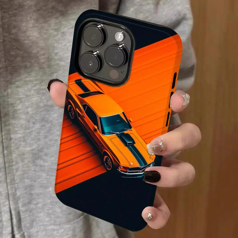 

cool Sport Car Phone Case Double-layered 2-in-1 Film Case For IPhone 16 15 Promax 14 13 Pro 12 11 plus Samsung S25 24 23 Covers