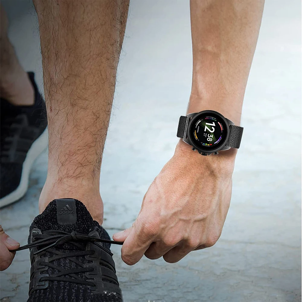 สายนาฬิกา 22 มม. สำหรับ Fossil Men's Gen 6 44mm / Gen 5 Carlyle / Garrett / Julianna Smart Watch, สายสเตนเลสสตีลสำหรับ Fossil Men's Gen 5E 44mm / Collider HR / Explorist HR