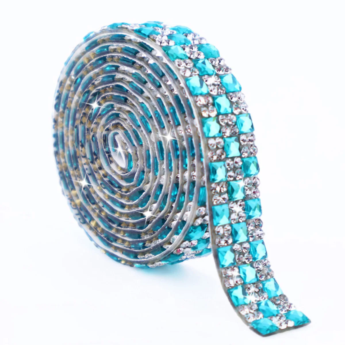 12mm Breite 3 Yards 4mm Quadratisches Strass-Klebeband Selbstklebende Kristallsteine Strass für Kleidungsdekoration Basteln – Detail 8