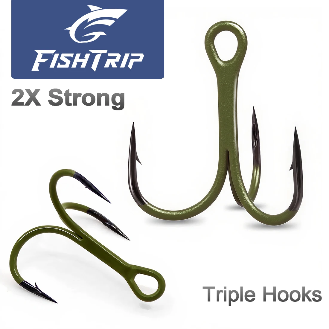 Anzuelos Triples FishTrip UV Anti-mordida – Agua Salada - imagen 3