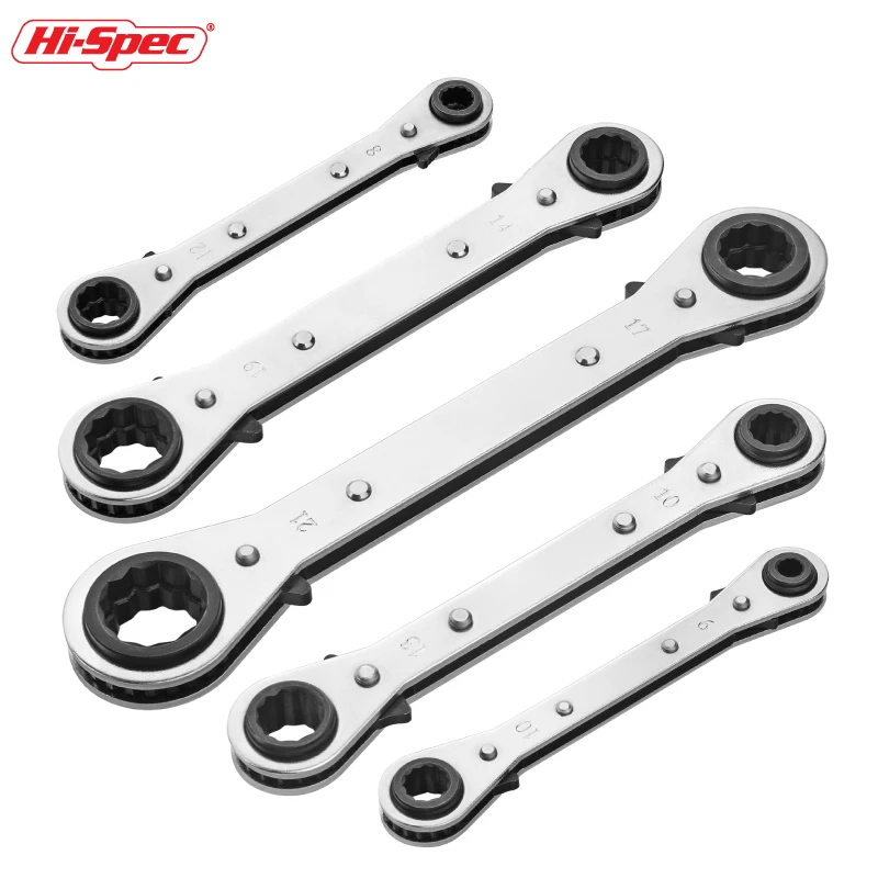 Imagem -05 - Hi-spec-ratchet Wrench Grupo Multi Combination Tool Double Box Chave Hexagonal Tamanhos de Cabeça Porca Ratchet em 1