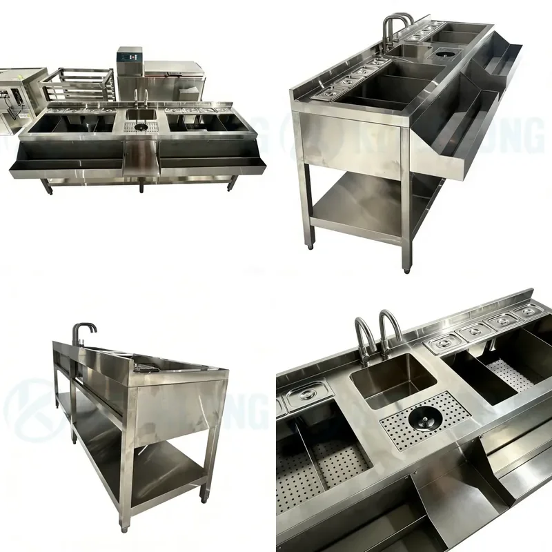 for Stainless Steel Cocktail Bar Station High Speed Rail Freezer Customizable Sizes Minimalist Design Bartender Tool