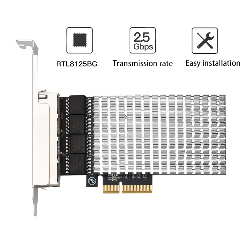 Scheda di rete Gigabit PCI-E Adattatore LAN RJ-45 10/100/1000m/2.5Gbps Scheda Lan senza disco Adattatore splitter Internet PCIE a Ethernet