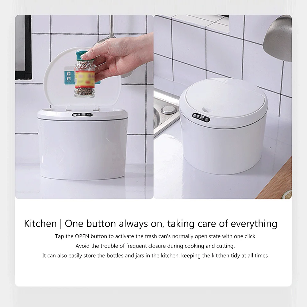 3L 자동 쓰레기통 미니 버킷 탈착식 전기 센서 데스크탑 쓰레기통 가정 및 사무실용 청소 액세서리