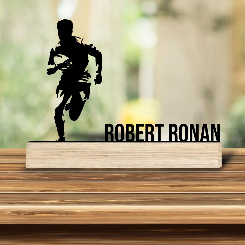 1pc Metal Desktop Ornaments and Decorations Custom Content With Wooden Base Unique Desktop Decoration Custom Gifts