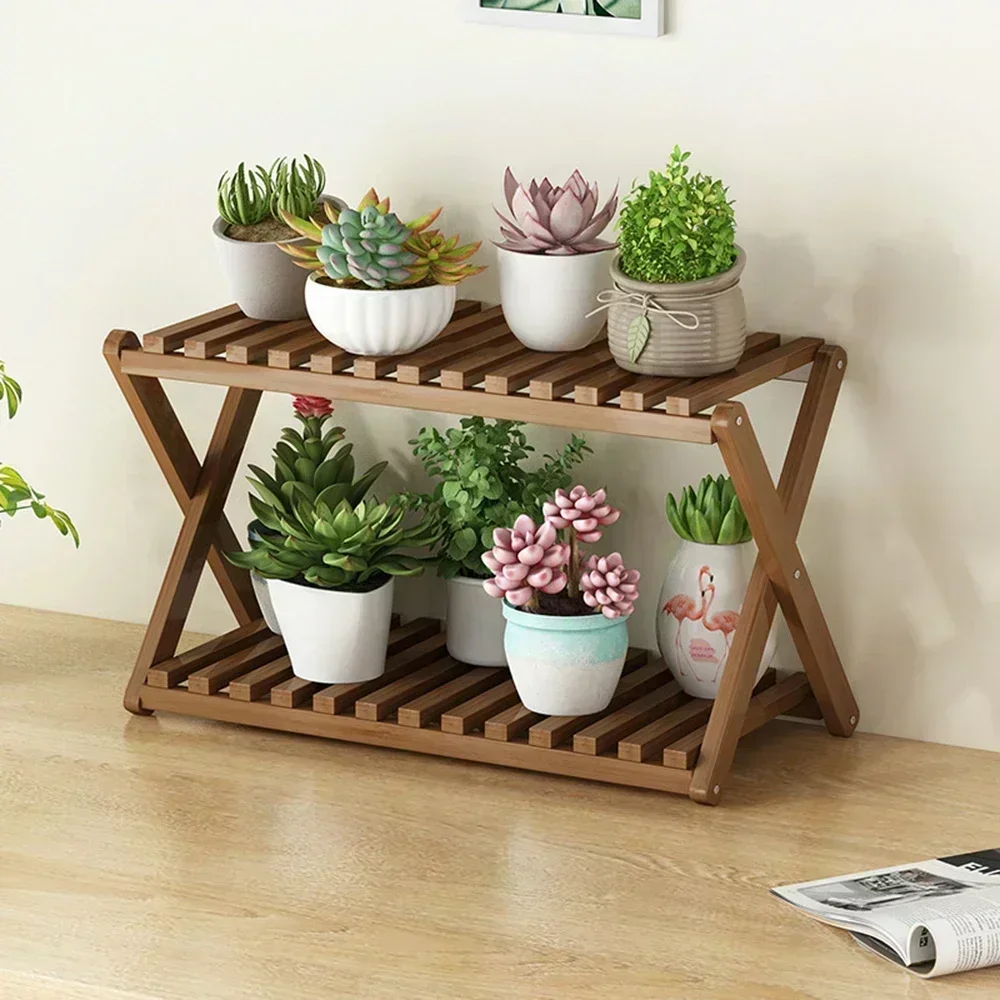 Multilayer Flower Holder Pots Wooden Flowerpot Organizer Plant Stand Living Room Balcony Stand Display Shelf Outdoor Furniture