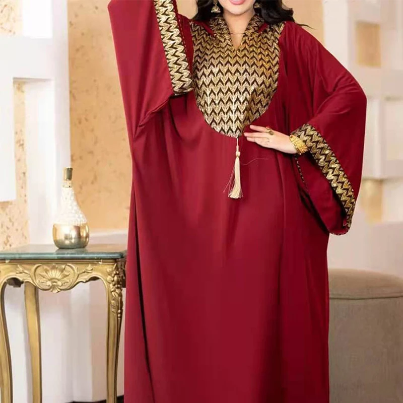 Vestido musulmán Abaya Dubai para mujer, conjuntos de fiesta de lujo, caftán islámico de Turquía, ropa africana, Ramadán Djellaba Eid, bata de talla grande