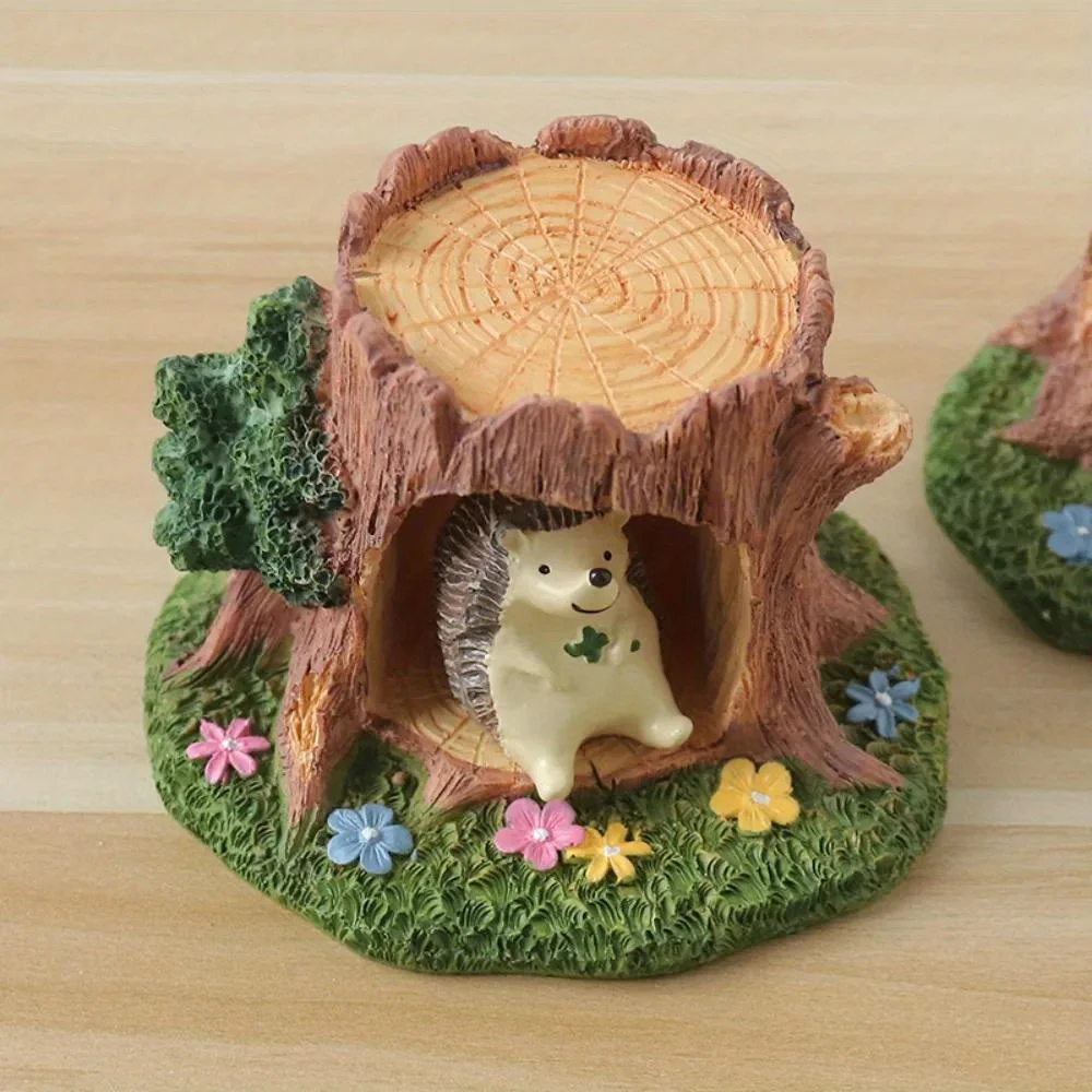 Miniatur Dekorasi Meja Resin Lubang Pohon Hutan Ajaib untuk Dekorasi Rumah Kantor, Ornamen Kerajinan Terinspirasi Alam, dan Ide Hadiah