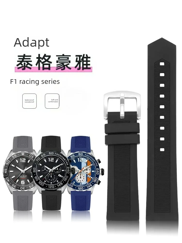 Silicone Watch Strap for TAG Heuer F1 Monaco, Racing Submarine 300/500 Carrera TAG Replacement Strap