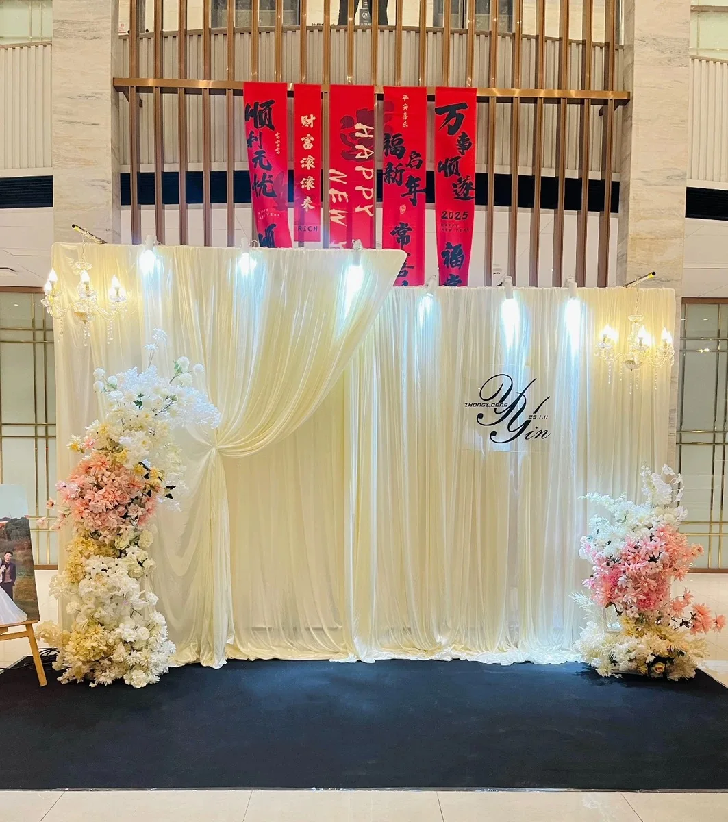 

Photo Booth Silk Drape Background Backdrop Curtain,Baby Shower,Wedding,Engagement Party Birthday Photography Holiday Panels